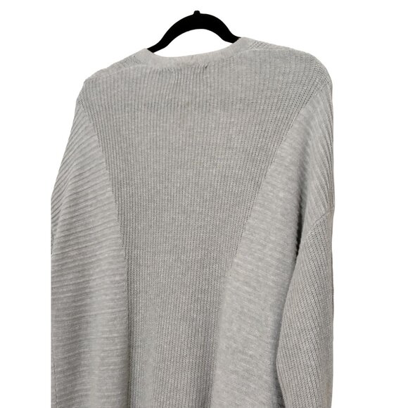 Mossimo Size Large Cardigan Womens Ribbed Open Front Light Gray Long Sleeve Knit - Picture 6 of 9